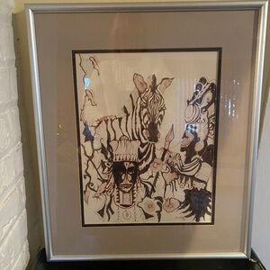 Vintage Framed and signed pen and ink drawing